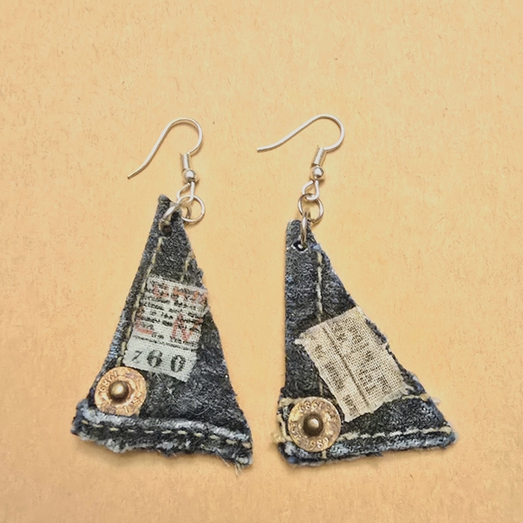 Jewelry - Denim Patchwork Earrings